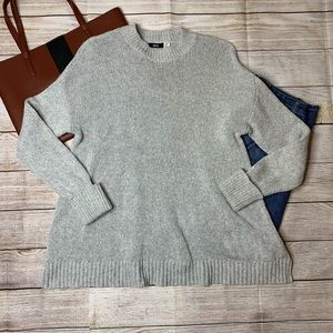 BDG grey woven cuffed oversized crew neck